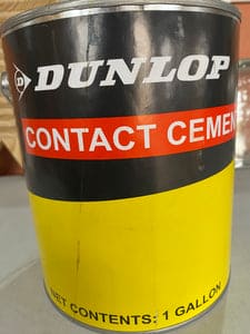 Dunlop Original Contact Cement (Multi-purpose Rubber Adhesive) High Strength Bond, Water and Grease Resistant, for all your DIY projects. Bonds: Glass, Ceramic, Stone, Tile, Wet Surfaces, Decks, Trim/Molding, Metal, and More! Dunlop Original Contact Cement (Multi-purpose Rubber Adhesive) High Strength Bond, Water and Grease Resistant, for all your DIY projects. Bonds: Glass, Ceramic, Stone, Tile, Wet Surfaces, Decks, Trim/Molding, Metal, and More!